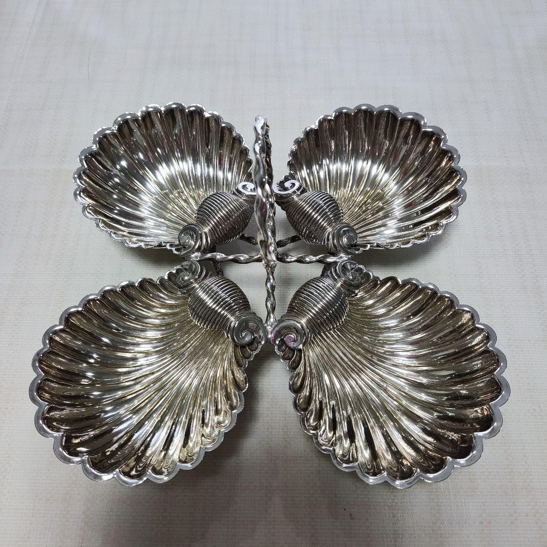 シェル型トレイ　パーティー　オードブルデッシュ　シルバープレート？？アンティーク