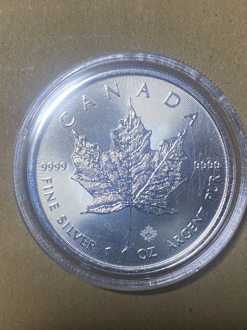 2021年 カナダ メイプルリーフ銀貨 1オンス(純銀) カプセル付き