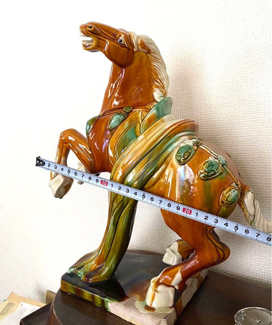 唐三彩千里馬 彫塑像