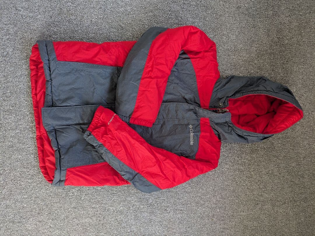 Columbia フード付きジャケット レッド/グレー