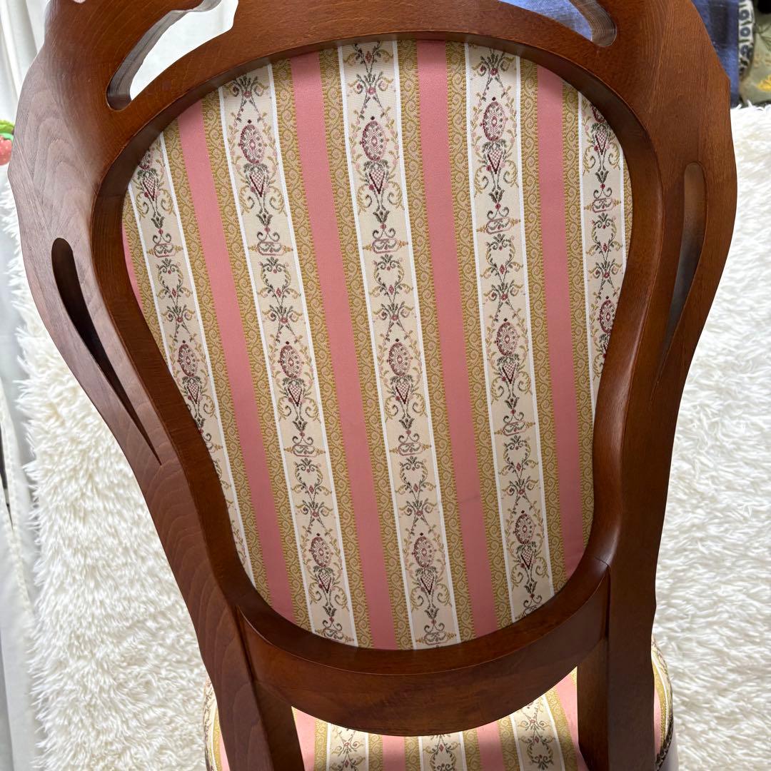 美品　猫脚　ヨーロピアン　クラシック調 木製 彫刻ストライプ柄　アンティーク風