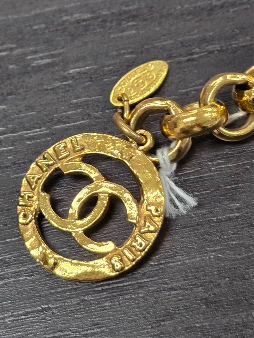 R2756 美品 シャネル ココマーク メダルモチーフ 2連 チェーンベルト