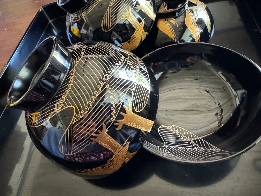 輪島塗（重要無形文化財）金蒔絵　高級汁椀　龍作　ペア