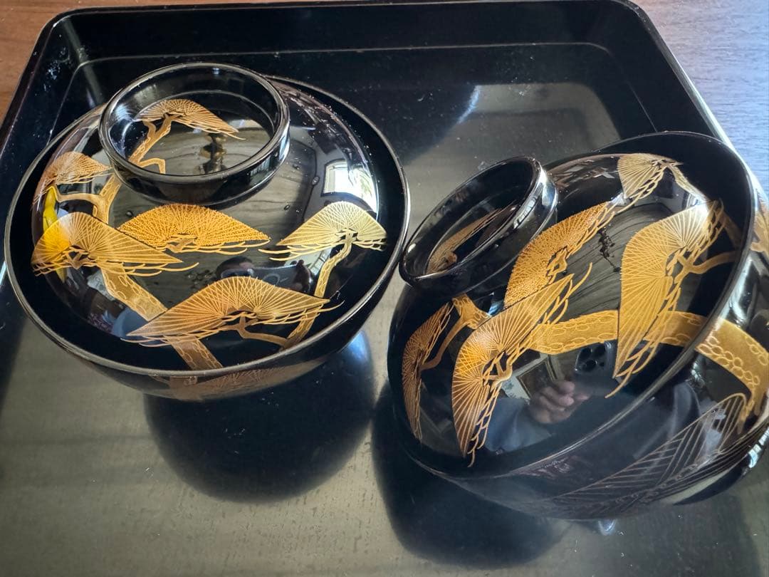 輪島塗（重要無形文化財）金蒔絵　高級汁椀　龍作　ペア