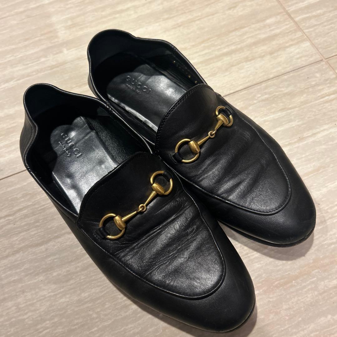GUCCI ブラック ローファー 38 ホースビット