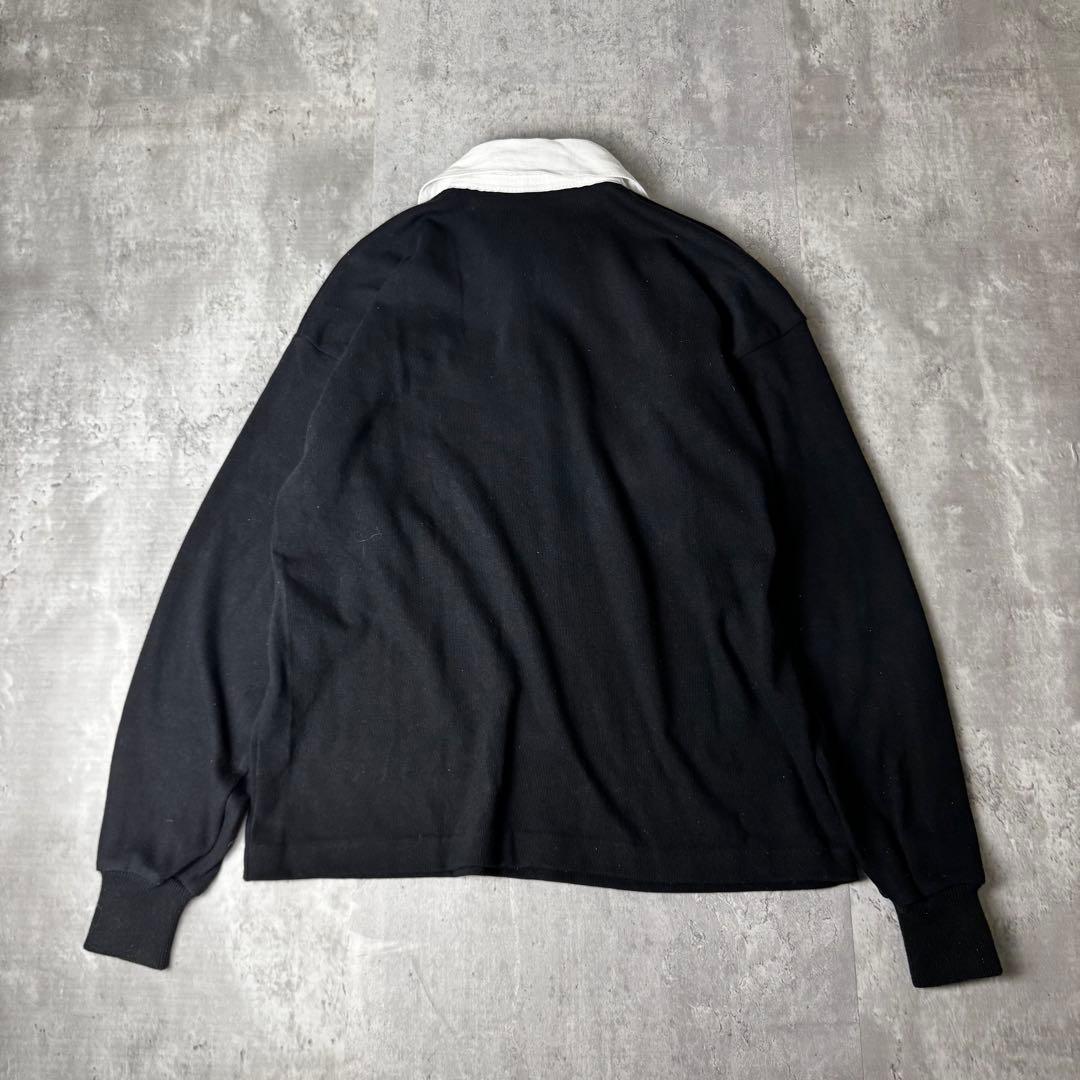 【100周年】CANTERBURY 刺繍ロゴ ALL BLACKS ラガーシャツ