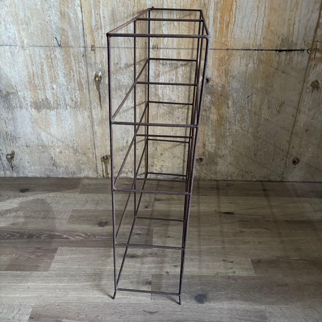 ヴィンテージ　オープンシェルフ　アイアンフレーム×古材　インダストリアル