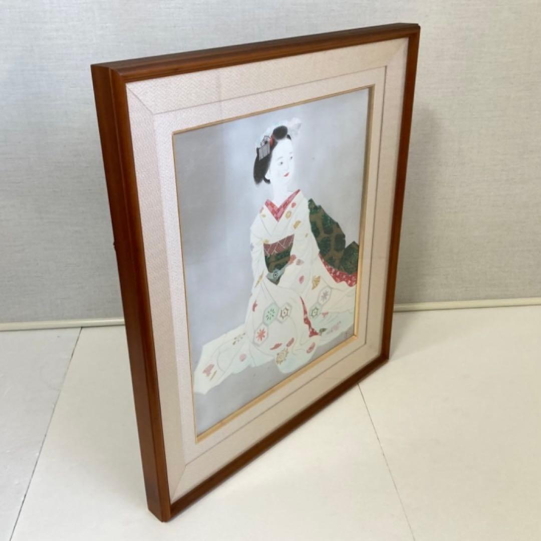 小倉遊亀 「舞妓」 木版画 美人画 着物 絵画 額縁 画家 芸術 美術 工芸品