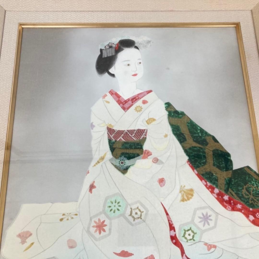 小倉遊亀 「舞妓」 木版画 美人画 着物 絵画 額縁 画家 芸術 美術 工芸品