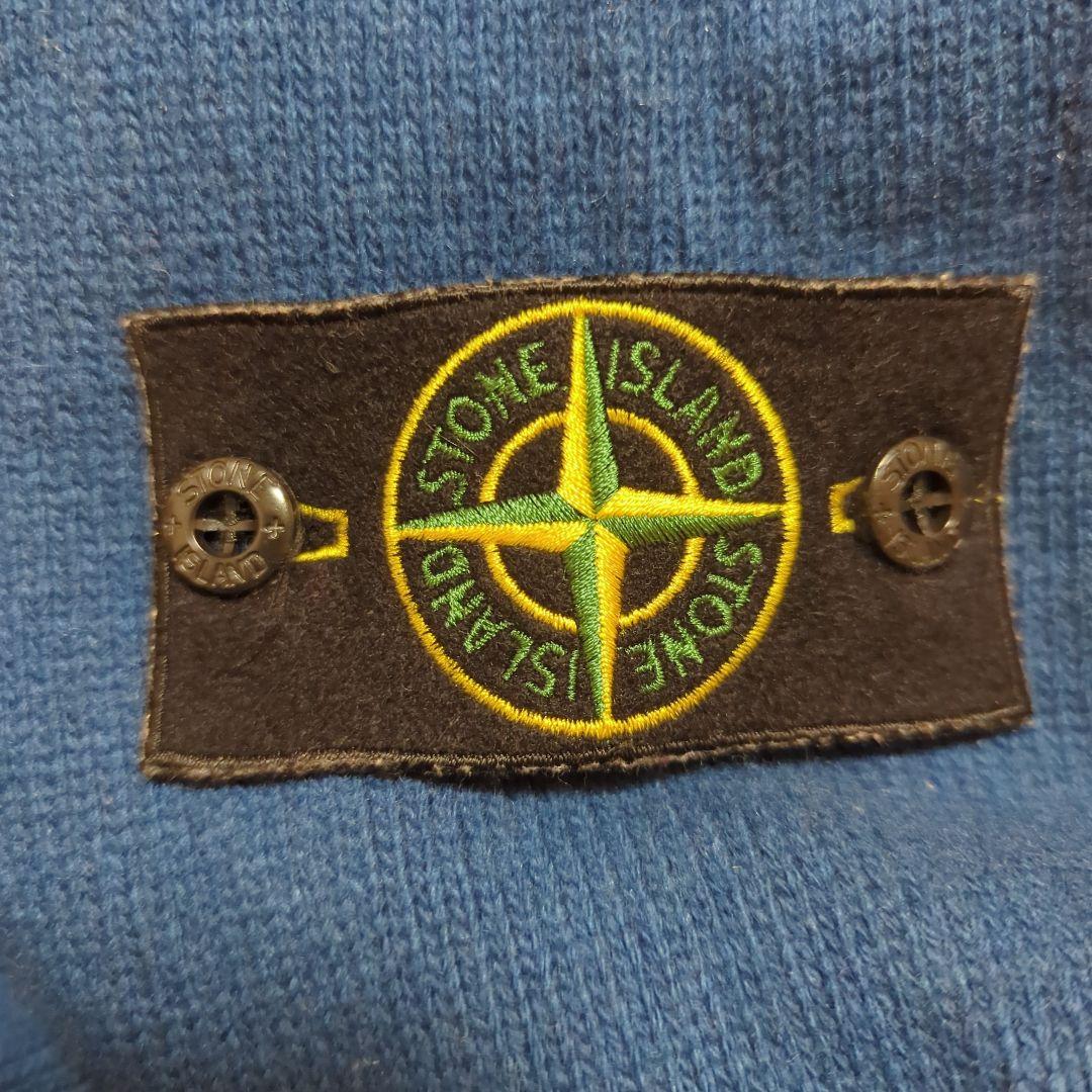 ストーンアイランド　ネイビー クルーネックニット アームバンド付き