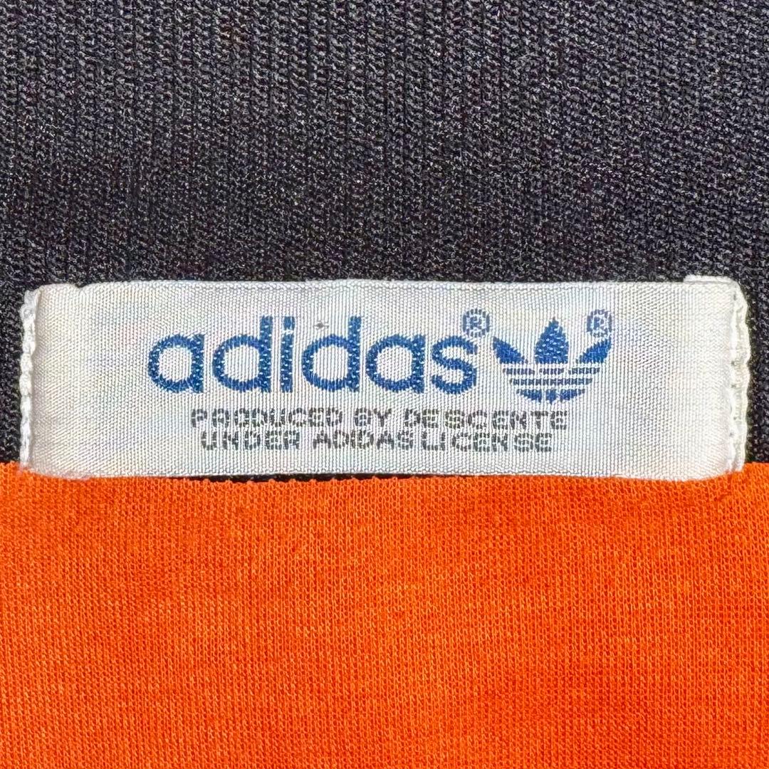 ◆西ドイツ時代／美品◆ 80s アディダス デサント製ジャージ 黒×橙
