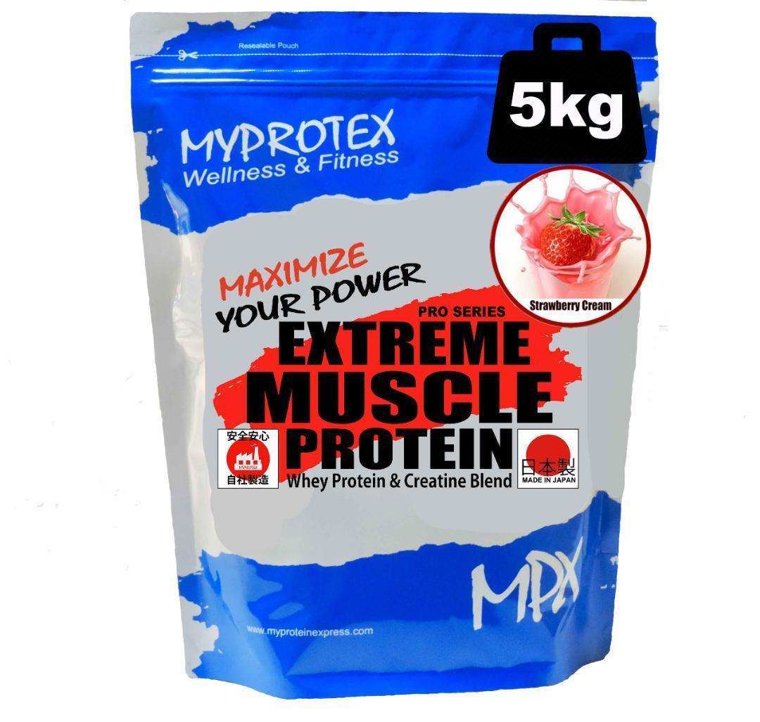 国産ホエイプロテイン 5kg クレアチン入り マイプロテック いちご味T