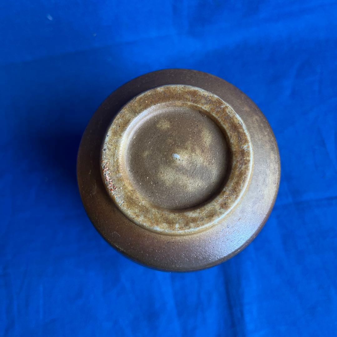 沖縄 琉球南蛮焼 松島朝義 [南蛮焼締 湯呑] 共箱 在銘 壺屋焼