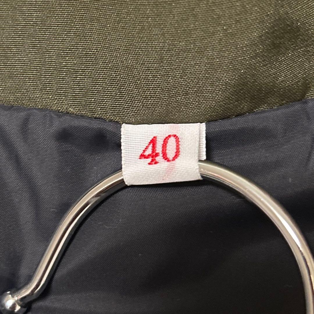 DANTON フーデットダウンジャケット　ファー付き　カーキ　40