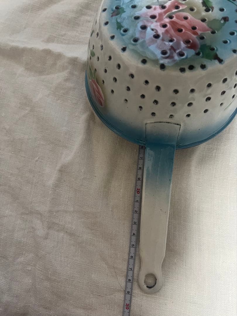 美品♡フランスアンティーク　ホーロー　薔薇　ウェディングセット　コランダー　鍋