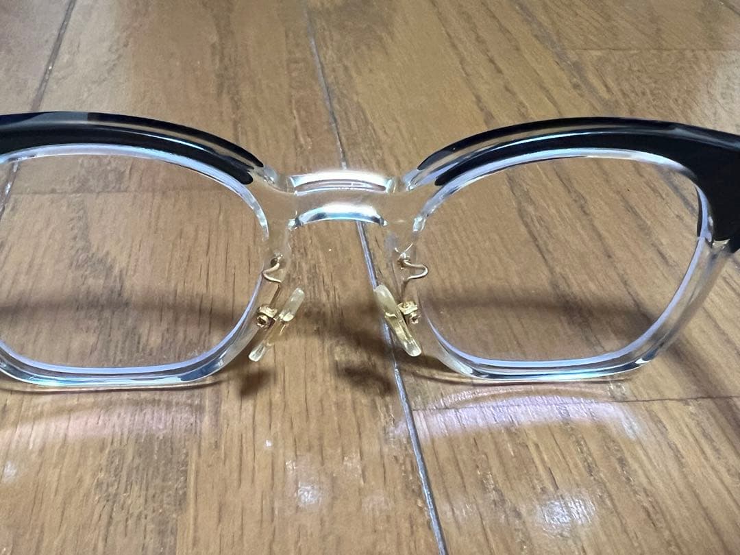 中古品 白山眼鏡 POST TWO-TONE ブルーxクリア