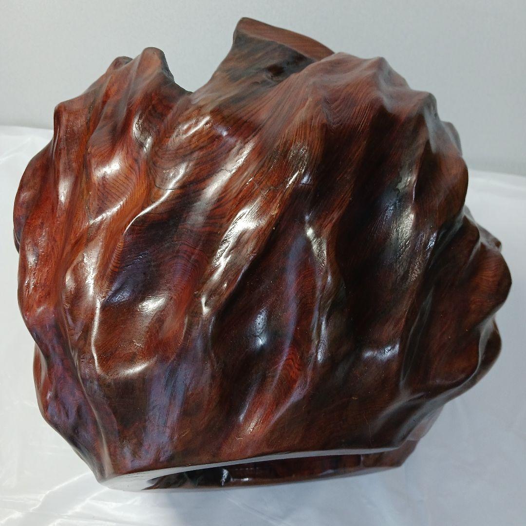 送料込み　屋久杉　虎杢の花器・つぼ(アンティーク)