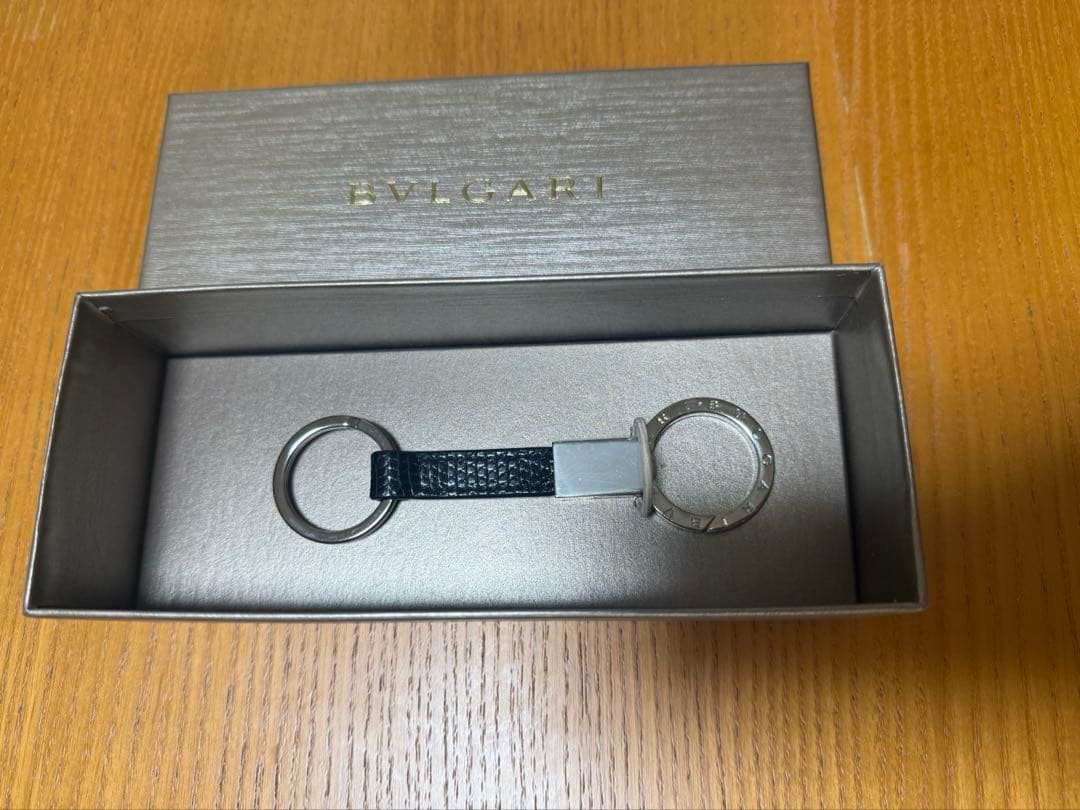 【新品未使用】BVLGARI キーリング シルバー/ブラック