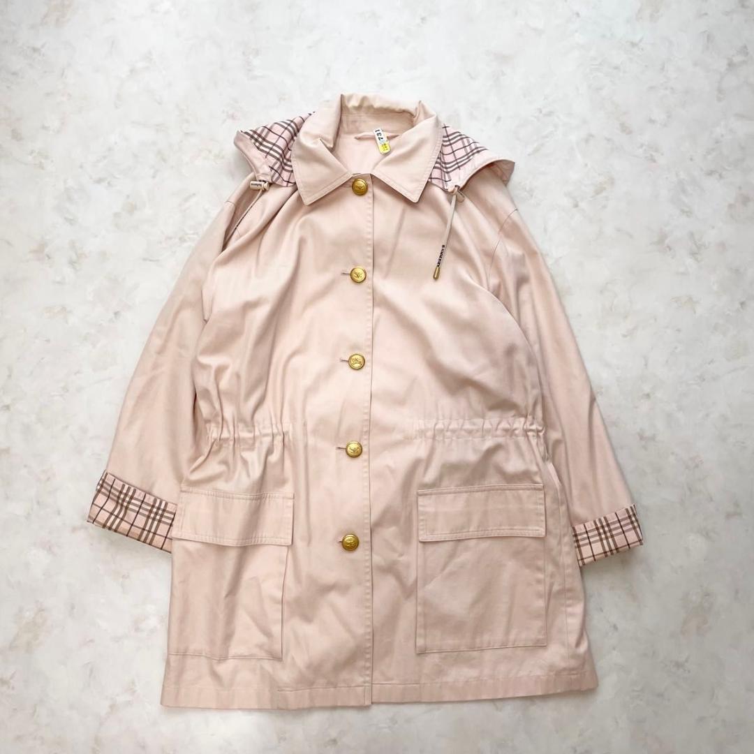 SSR希少 バーバリーズ　ブルゾン　ライトアウター　ピンク　ノバチェック　L