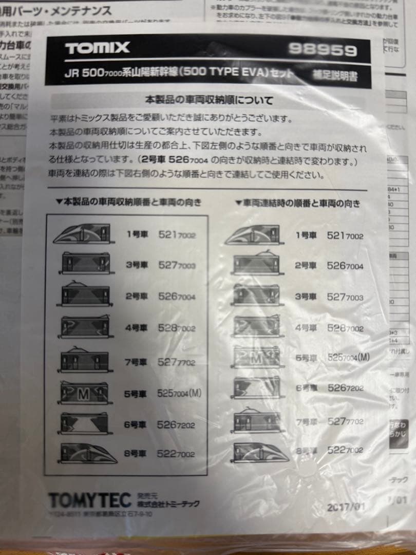 TOMIX 98959 500系　山陽新幹線（500 TYPE EVA） エヴァ