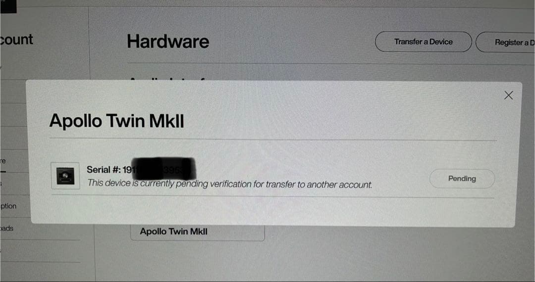 【譲渡設定済】Apollo Twin MarkII DUO