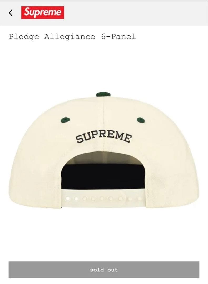 帽子 Supreme Pledge Allegiance 6-Panel White