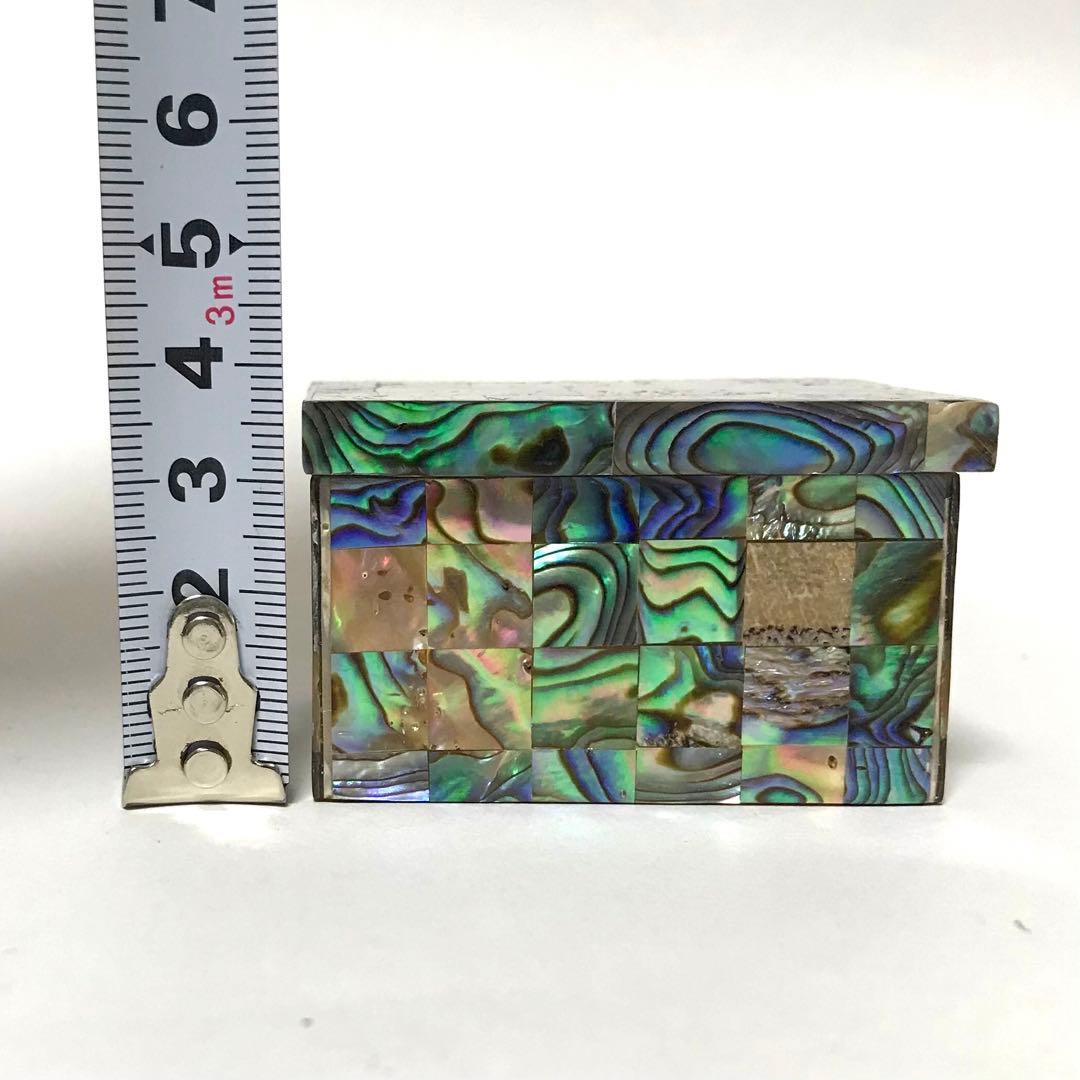 大理石 と アバロンシェル の 小さな 宝石箱 象嵌 孔雀貝 ジュエリー