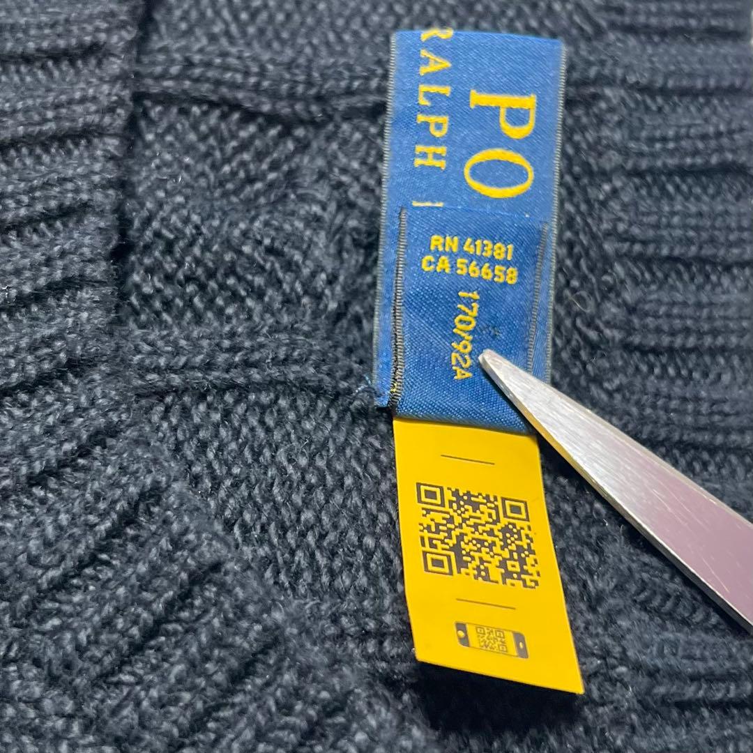 極美品✨ポロラルフローレン ケーブルニット コットン 濃紺 赤ポニー 現行 S