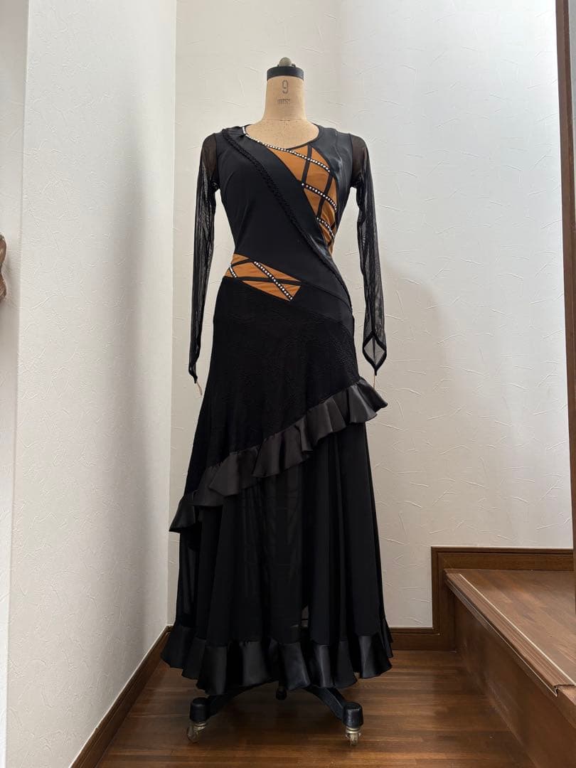 社交ダンス用ドレス 黒と茶色