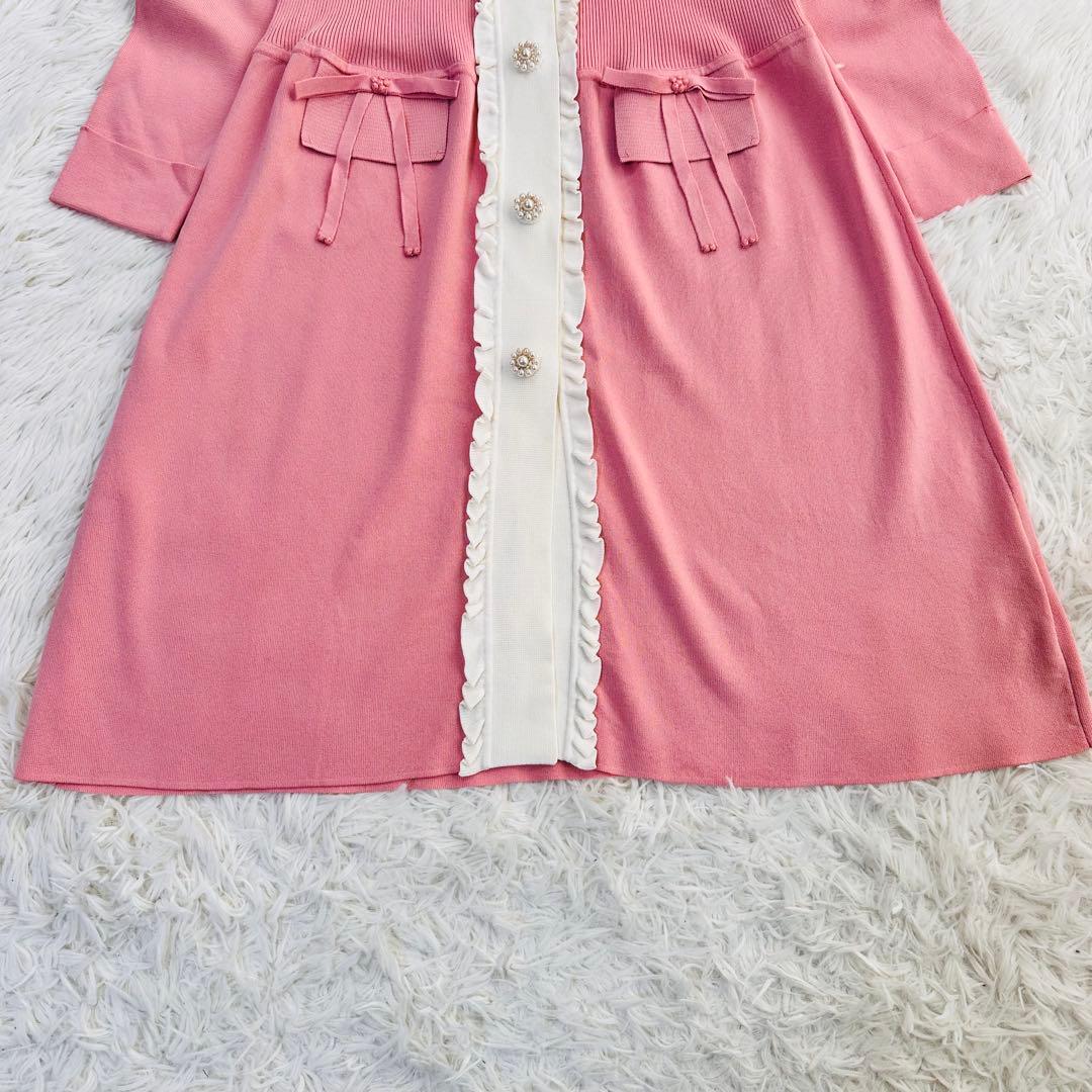 新品 22AW スーパービューティー Aライン ワンピース カーディガン パール