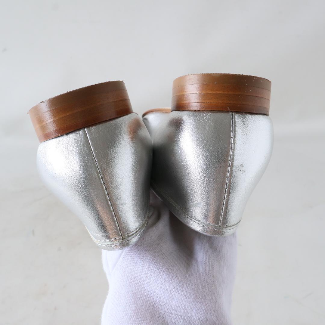 極美品　ルカグロッシ　シルバーローファー/スリッポン　36/23cm
