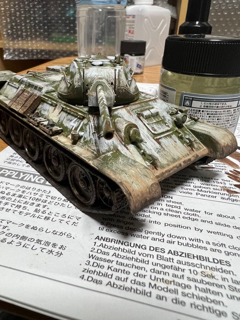 タミヤ1/48 T-34/76 ソ連戦車 ジオラマ仕立て