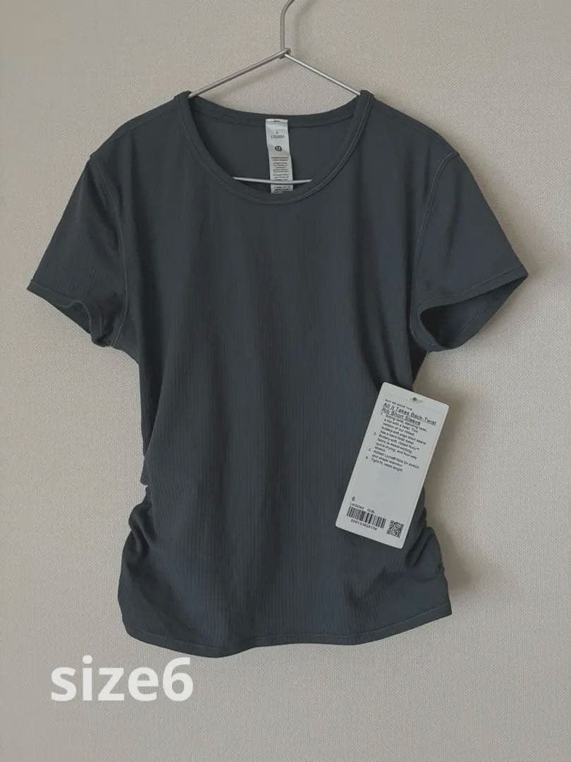 【未使用】lululemon /ルルレモン バックツイスト リブ半袖シャツ
