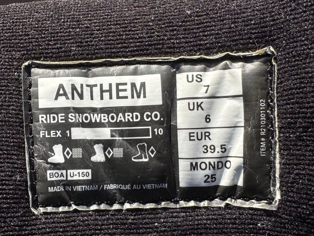 RIDE ANTHEM 25 BOA スノーボード ブーツ