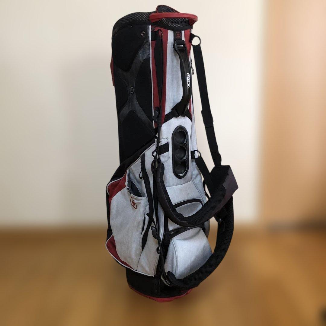 OGIO キャディバッグ ホワイト/レッド アイアンカバー付き！
