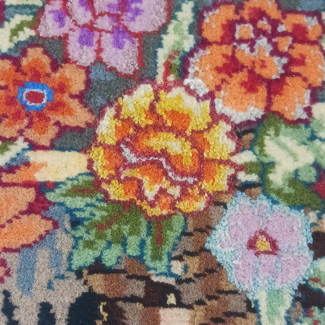 専用Y2315 ペルシャ絨毯 タブリーズ産 ウール×シルク 絵画絨毯 額装