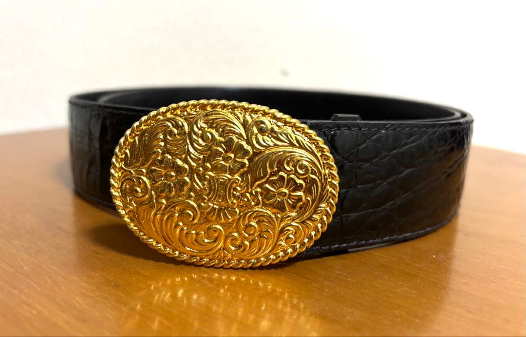 美品 CELINE セリーヌ ブラックレザー ベルト