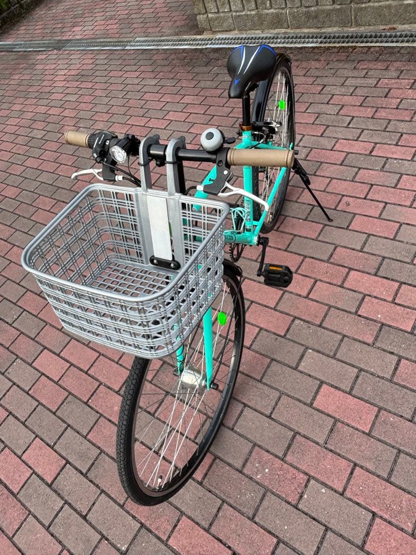 脱着前籠付きオートライト・クロスバイク(27㌅)お引き取り限定[配達可]