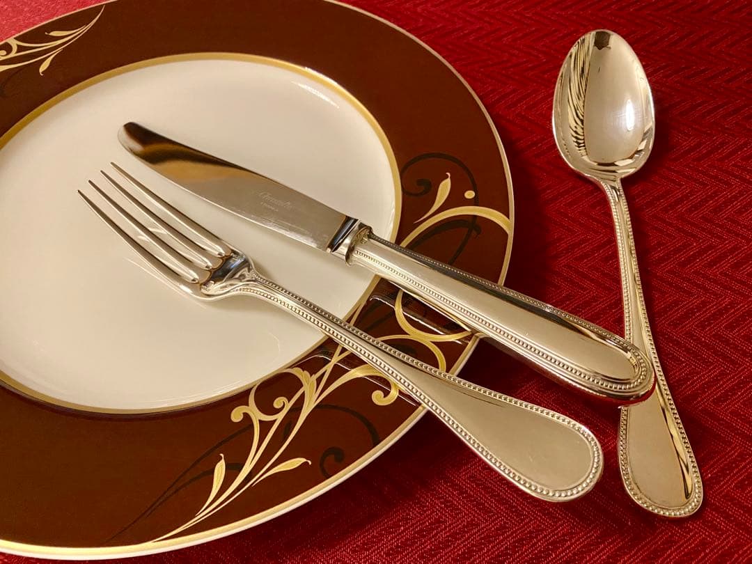 【☆上品なパール☆美品☆】クリストフル パール テーブルサイズカトラリー