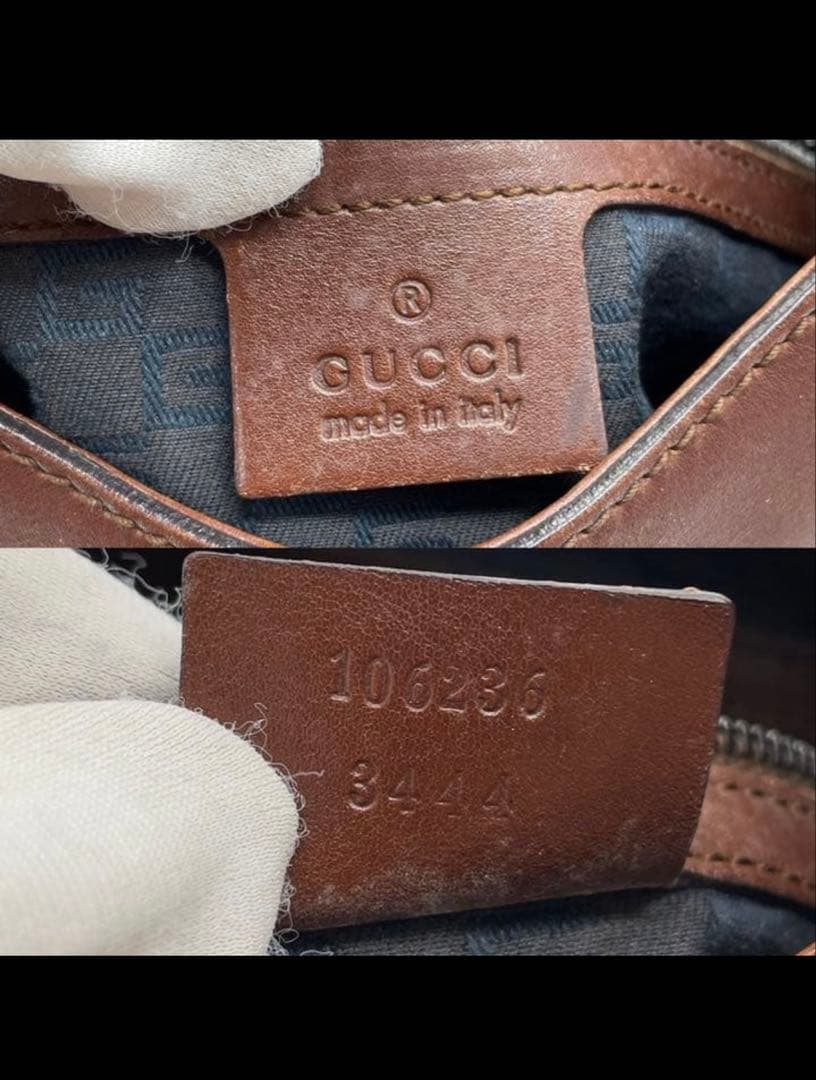 【美品✨】GUCCI ハンドバッグ　ウッドハンドル　チャーム　レザー　ブラウン