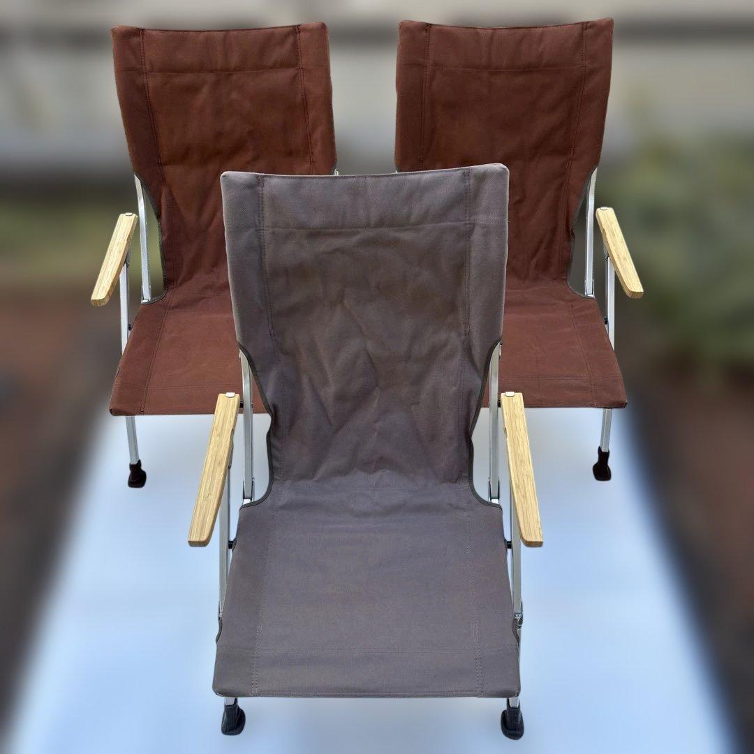 スノーピーク　ローチェア30 ３個セット （グレー×1 ブラウン×2）