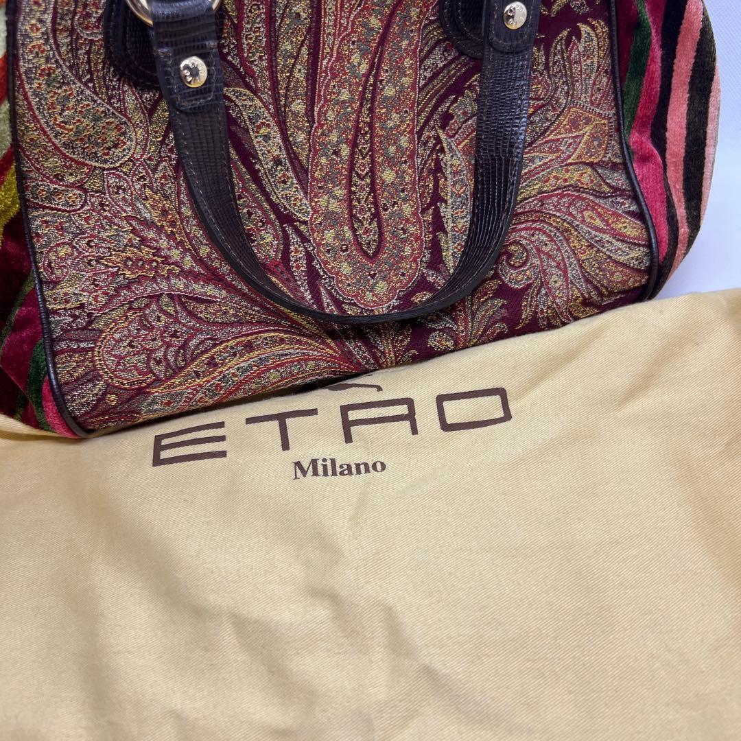 新品タグ付 ETRO 正規品 ギャラ付 希少ジャカード ボストンバッグ