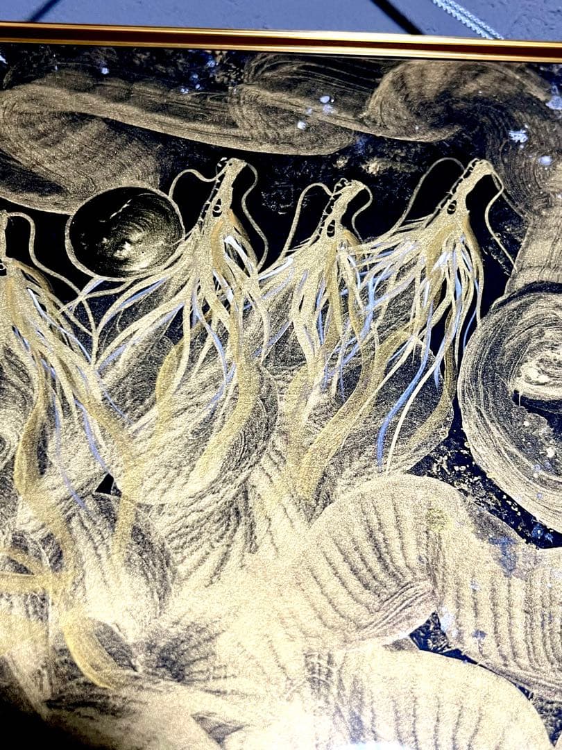 【九頭龍大権現】　開運　置物　龍神　アート　絵　一筆龍　ギベオン　イミラック隕石