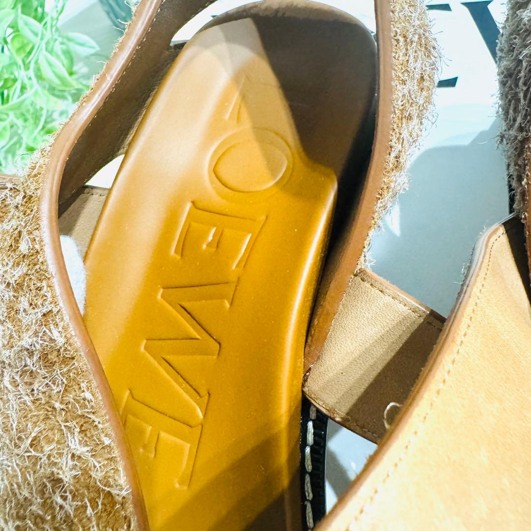 LOEWE ロエベ イーズ　スエードレザー　ヒールサンダル　ブラウン
