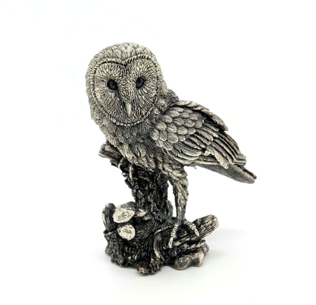 【希少・重量230g】英国 カントリーアーティスト 純銀張り オブジェ フクロウ