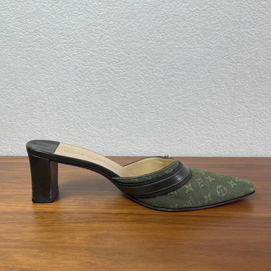 【良品】LOUIS VUITTON★ミュール　モノグラム　ベルト　キャンパス