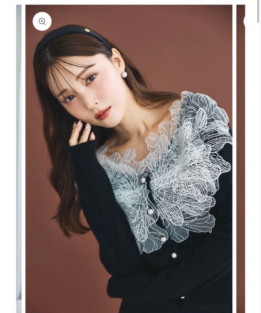 polaura レースフリルカーディガン