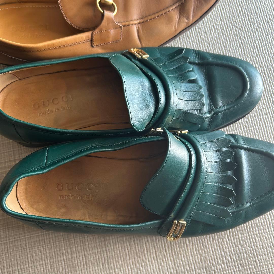 Gucci ローファー 2足セット ブラウン グリーン最終値下げ早い者勝ちです