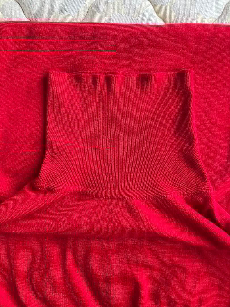 JOHN SMEDLEY ウール 30G タートルネックニット レッド S