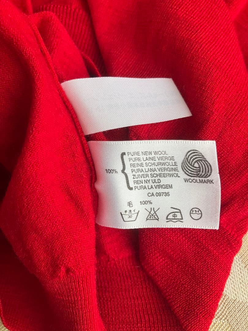 JOHN SMEDLEY ウール 30G タートルネックニット レッド S